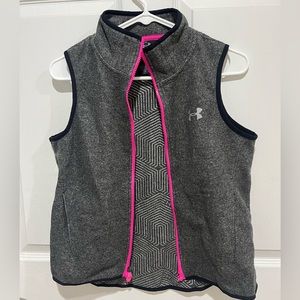 Girls Vest Youth Large Pink Grey Under Armour